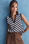 CHALECO GRETA Blanco/Azul