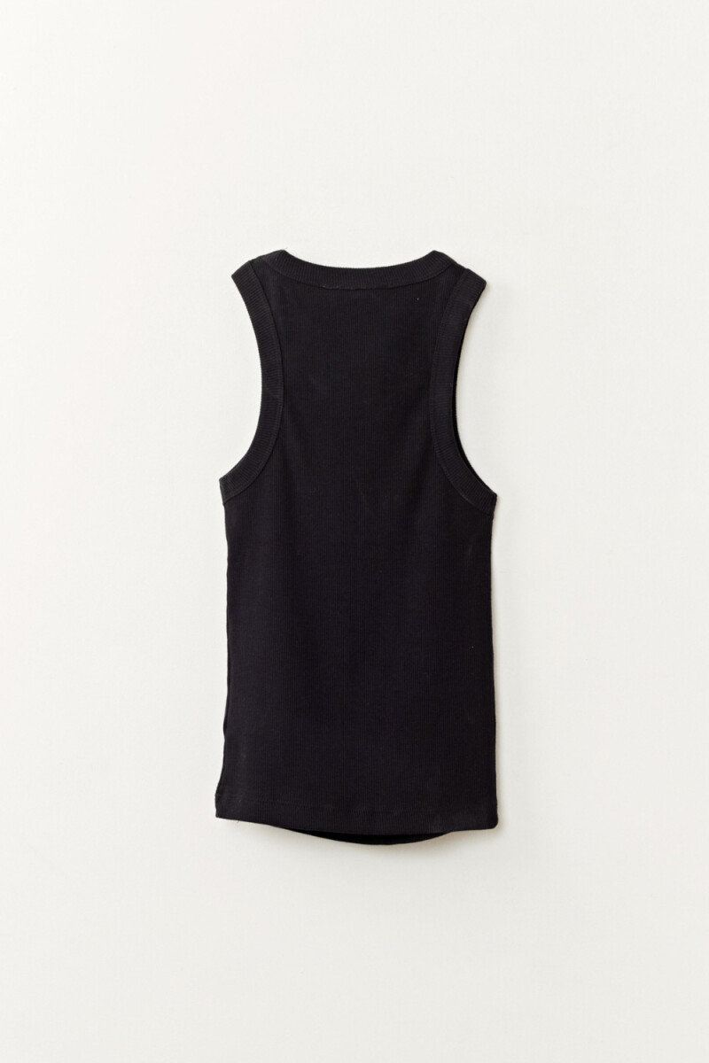 Musculosa rib Negra