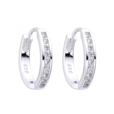 Par de aros de plata 925 con circonias. Par de aros de plata 925 con circonias.