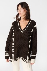 Sweater Preppy Crudo/Marron