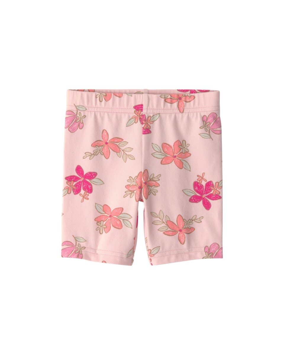 Short ciclista de algodón, rosado, diseño floral 