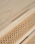 Cómoda Rexit 4 cajones madera maciza y chapa mindi con ratán 90 x 93 cm Cómoda Rexit 4 cajones madera maciza y chapa mindi con ratán 90 x 93 cm