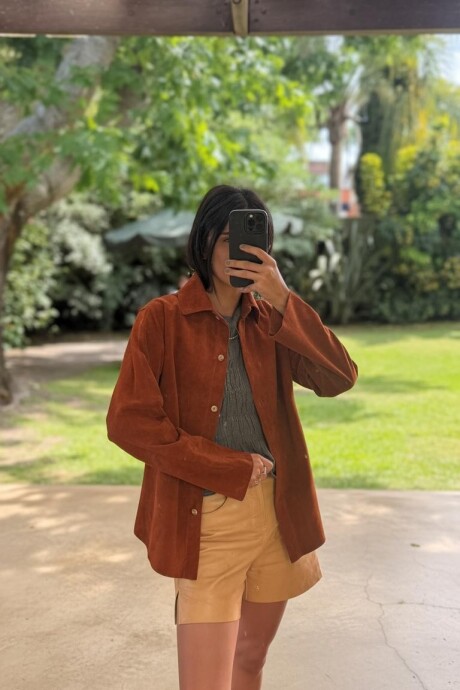 Leather Vila Shirt Gamuza Habano