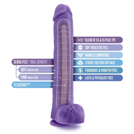 Dildo Realístico Doble Densidad Au Naturel Daddy Violeta