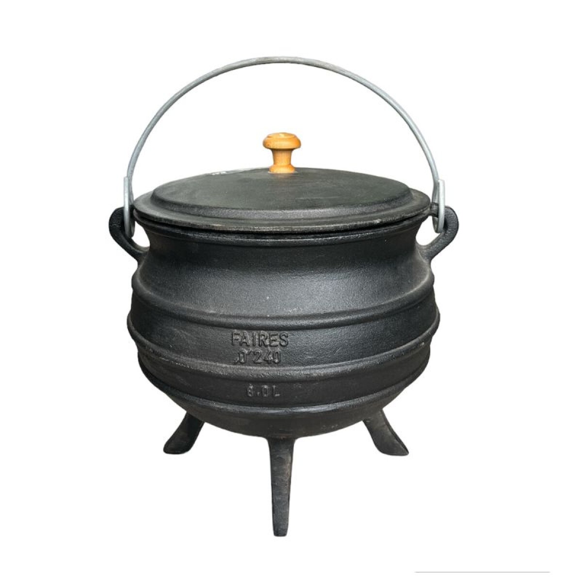 OLLA DE HIERRO CON 4 PATAS Y TAPA 8 LT 