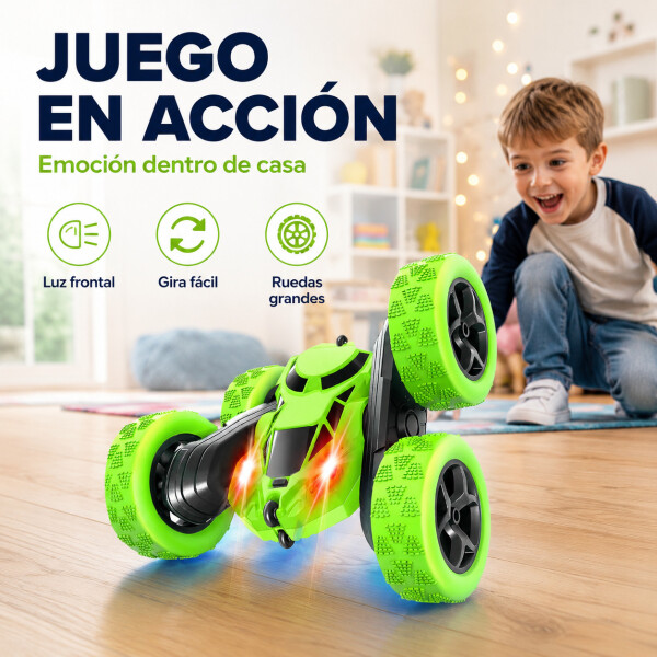 Auto A Control Remoto 360º Acrobático Stunt Juguete 4x4 Variante Color Verde