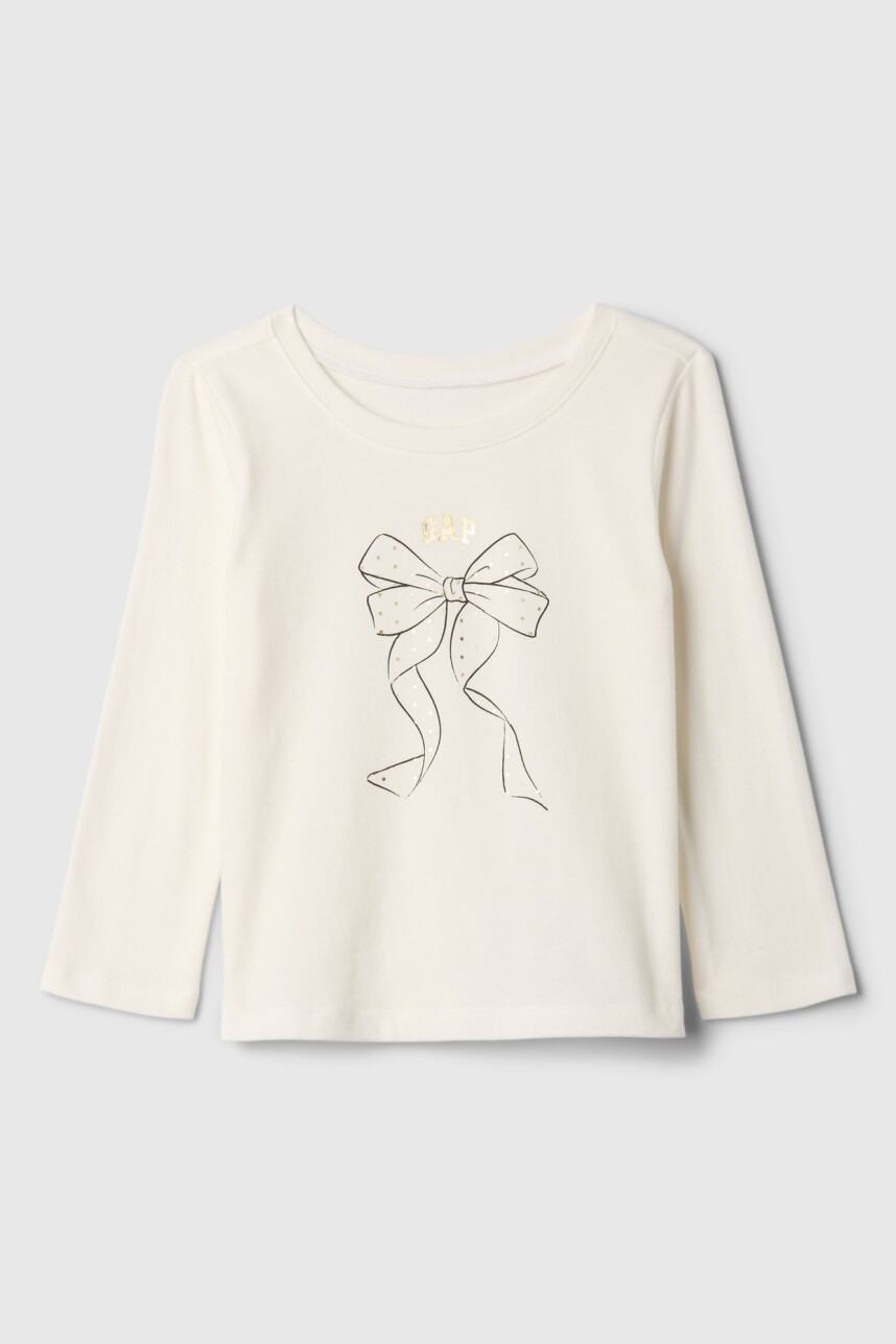 Remera Logo Gap Toddler Niña New Off White