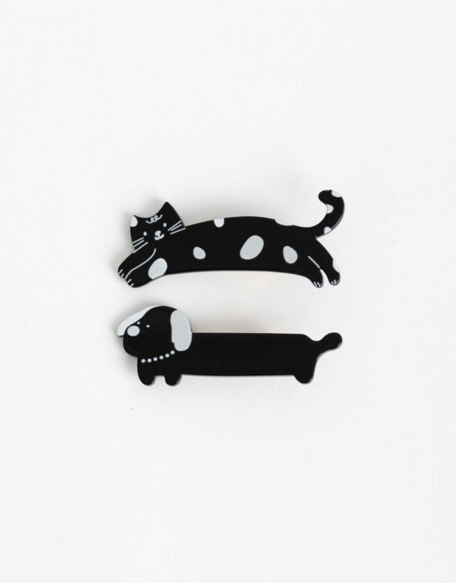 Set De Horquillas Gatitos - Combinacion Bicolor 