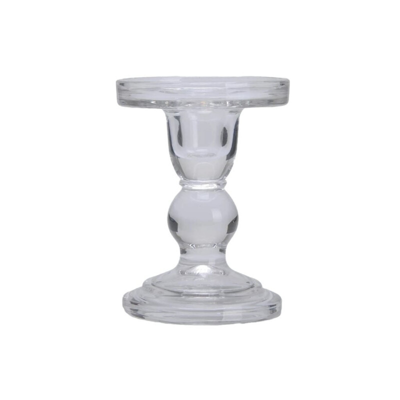 Candelabro vidrio D8.5/H8.6CM TRANSPARENTE