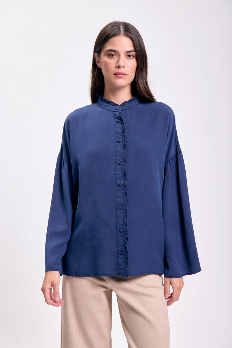 Blusa volado - Azul Oscuro 
