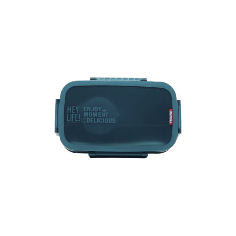 Vianda doble piso con cubiertos, division y tapa Azul