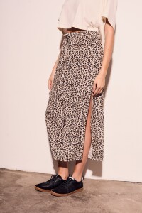 Falda Animal Print Negro