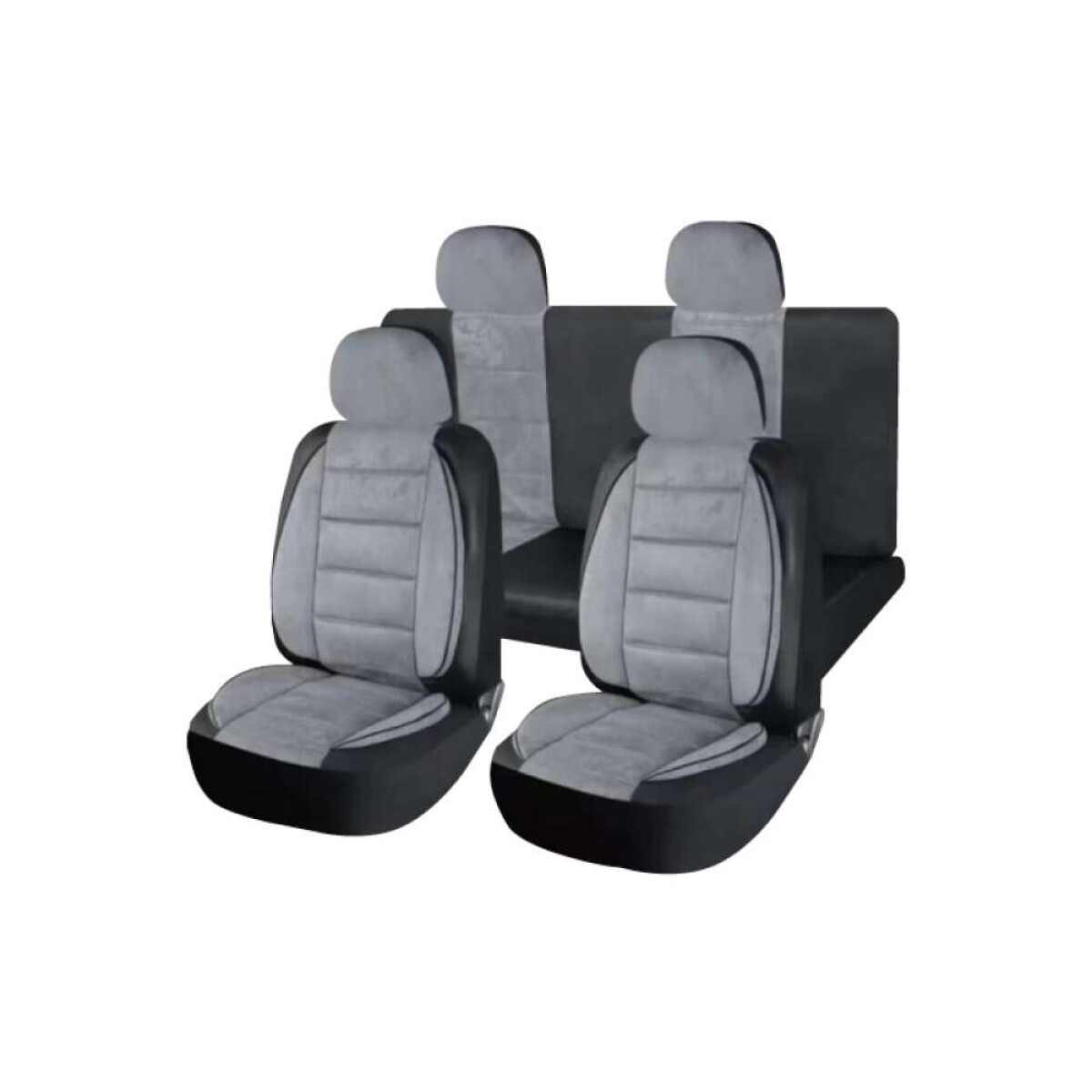 Cubreasiento Gamuza Combinado Con Eco Cuero - Gris Y Negro 