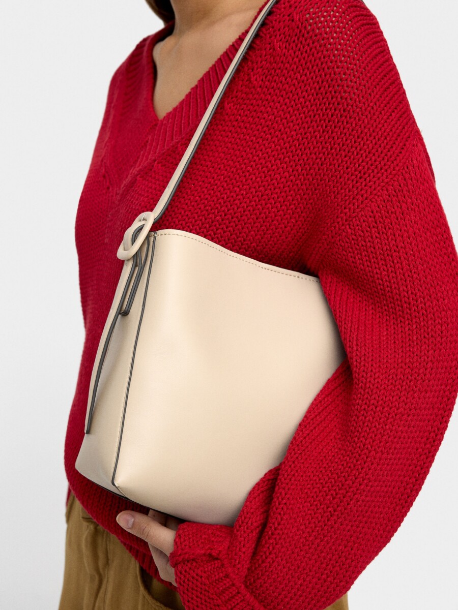 Bolso De Hombro Liso crudo