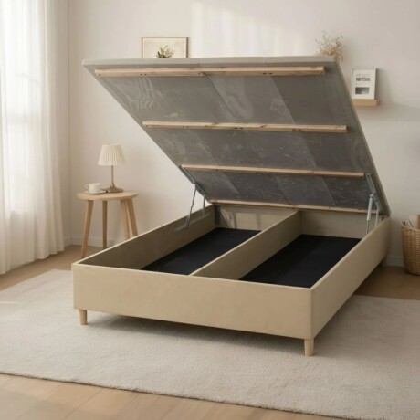 Sommier Queen Thm Iridium Hybrid Con Baúl 160x200 Cm BEIGE