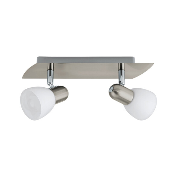 Aplique pared níquel 2xE14 pantalla vidrio opal EG6178