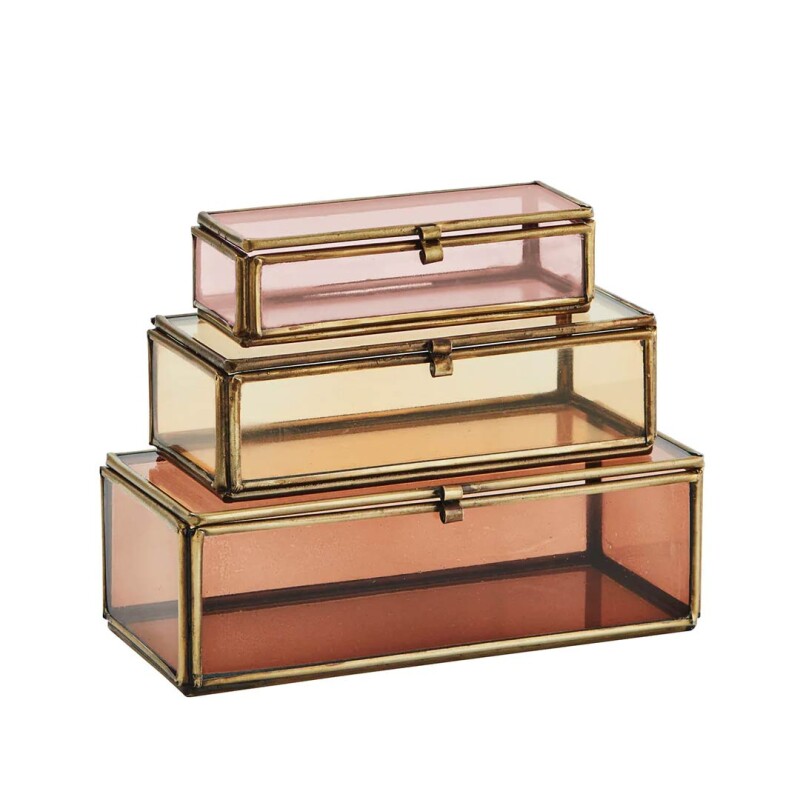 Set 3 Cajas Nilo - Rosa, Naranja y Café Set 3 Cajas Nilo - Rosa, Naranja y Café