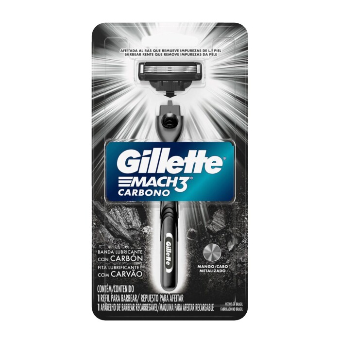 GILLETTE MACH 3 MAQUINA CARBONO UNID. única