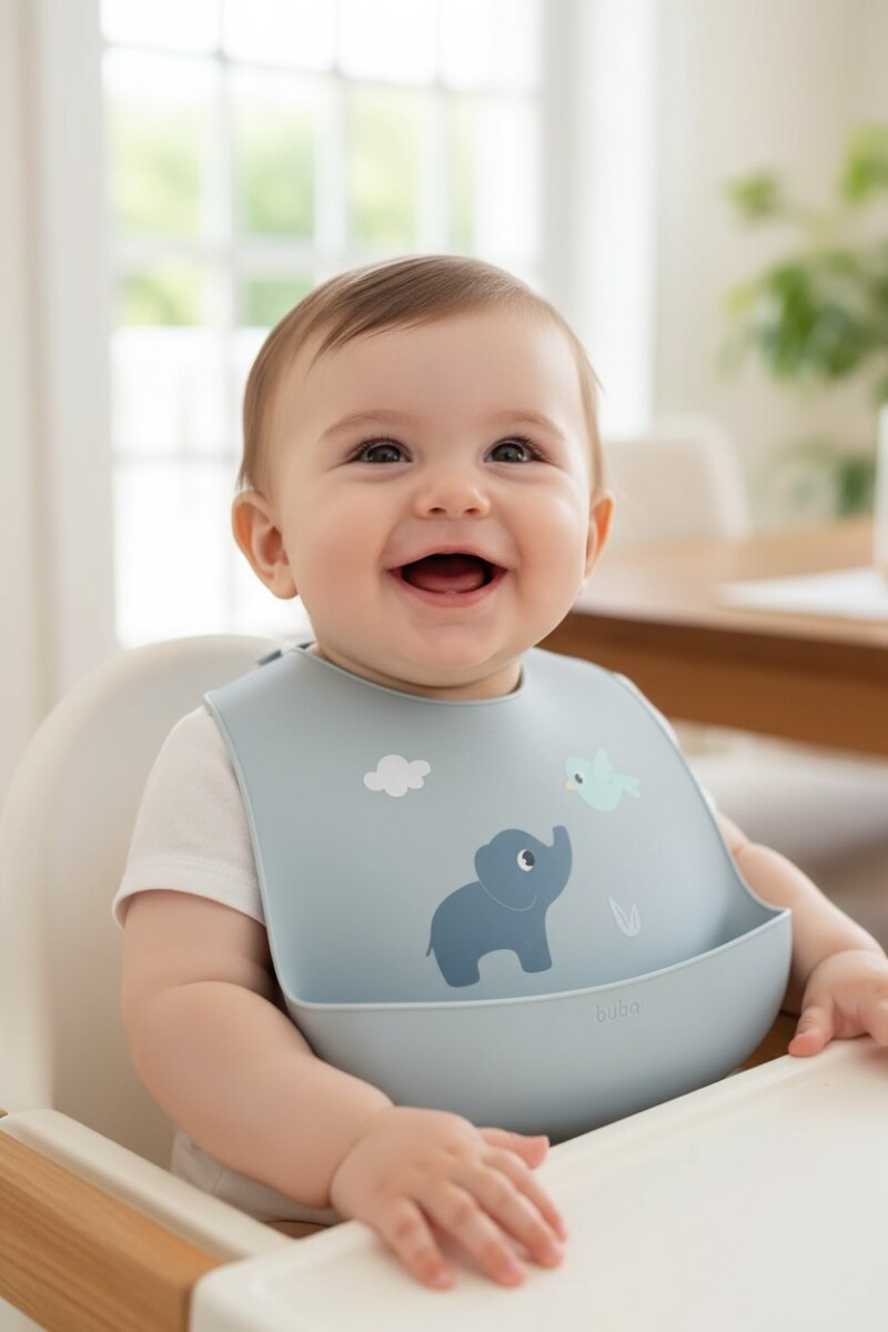 Babero silicona BUBA cloudy - celeste 