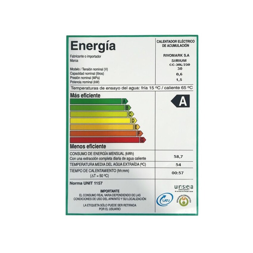 Calefón Sirium 30 Litros Cobre Calefón Sirium 30 Litros Cobre