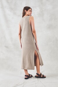 Vestido Halter Tejido Lurex Vizón