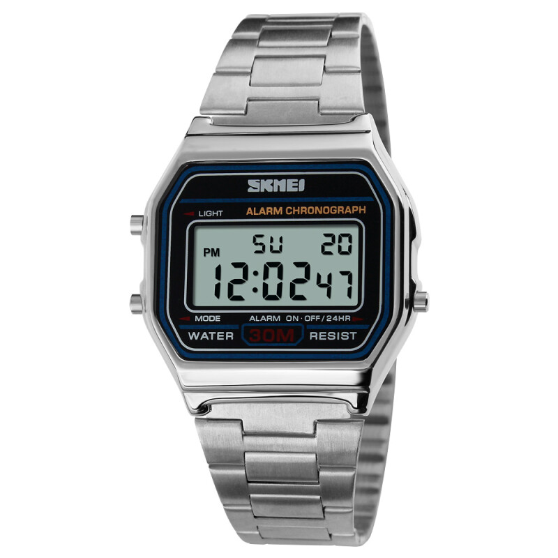 Reloj Skmei 1123SI Unisex Digital con Correa de Acero Plateada Plateado