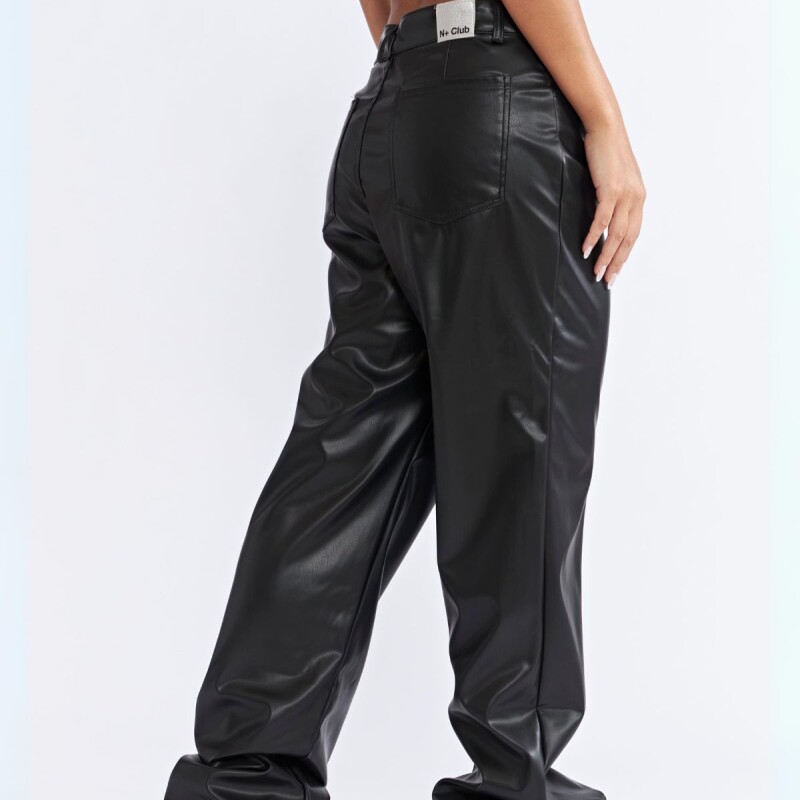 Pantalon Dama Cuerina Recto N+ Negro