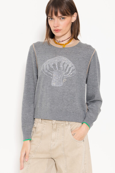 SWEATER MUSHROOM Gris