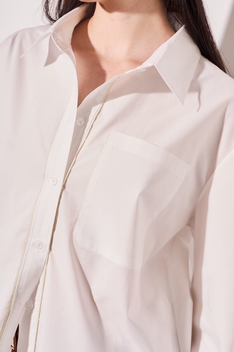 Camisa Detalle Lurex Nácar