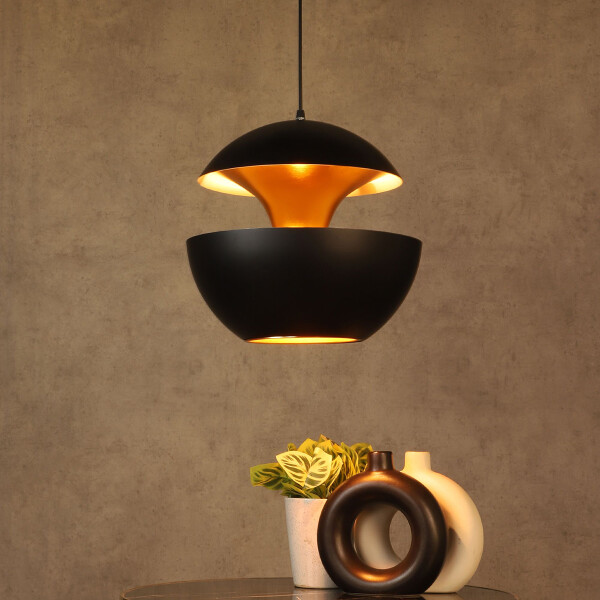 LUMINARIA DE TECHO GOLDEN BLACK NEGRO - Large