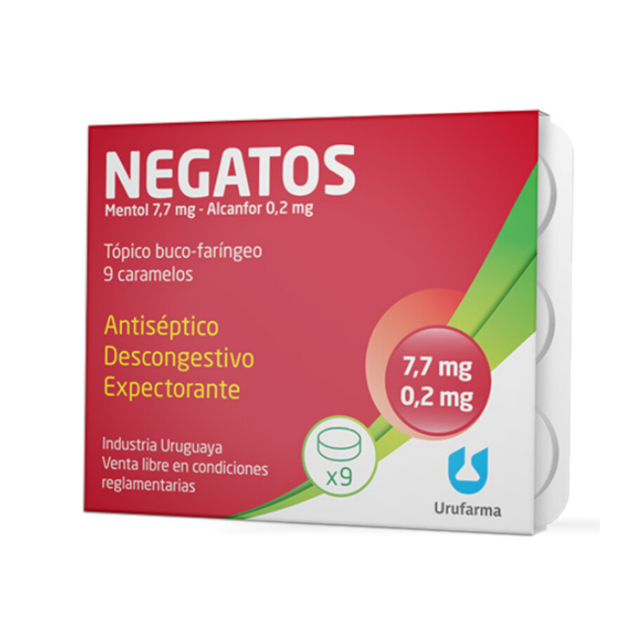Caramelos Negatos Mentolados x 9 Unidades - Urufarma Caramelos Negatos Mentolados x 9 Unidades - Urufarma