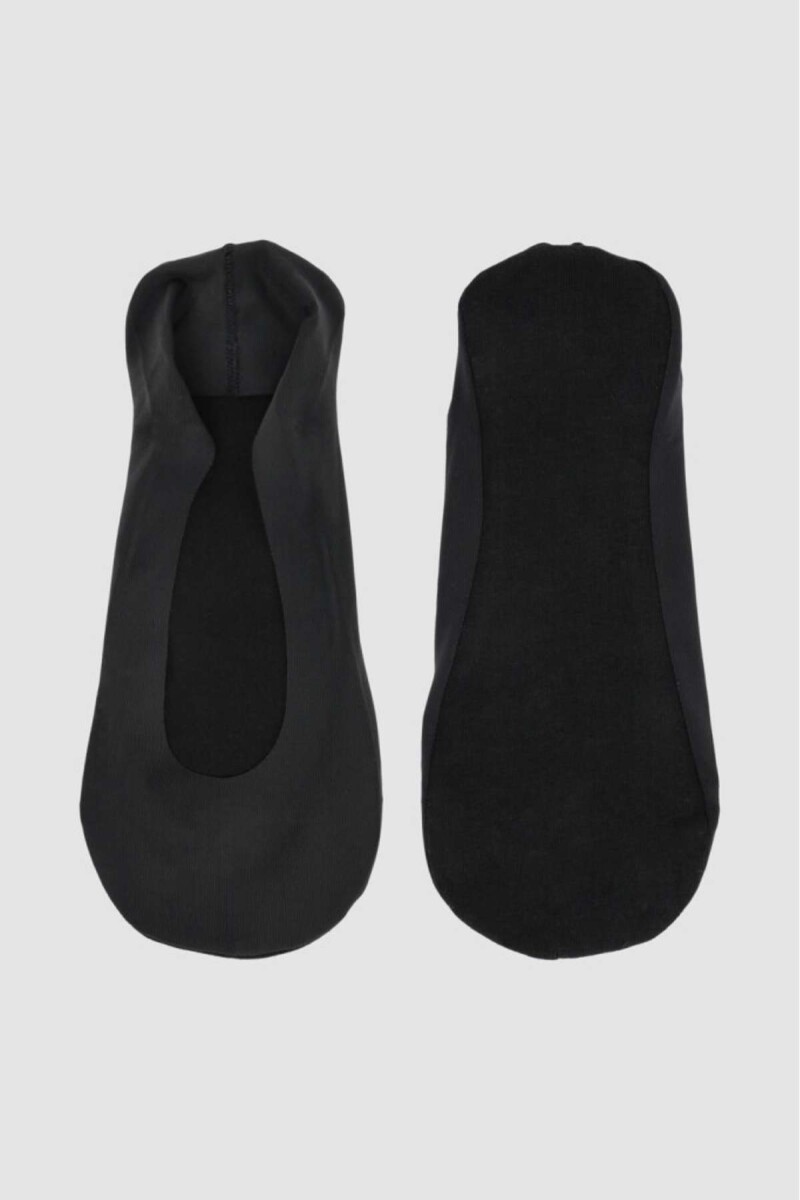 Medias invisibles de microfibra y planta de algodón - Negro 