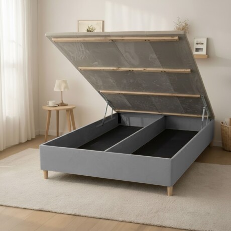 Sommier 2 Plazas HAMPTONS Hybrid Cobalt Smart Box Baúl Gris