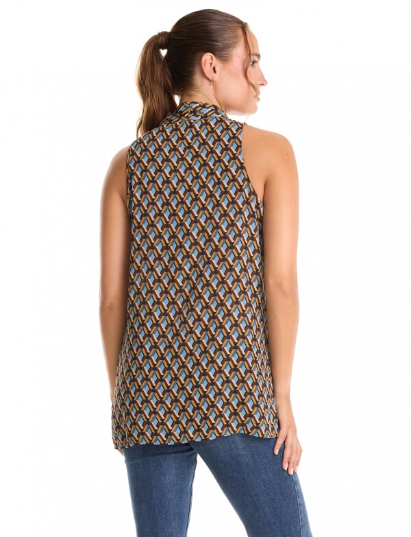 Blusa Rombos Sin Mangas MULTI/MARRON