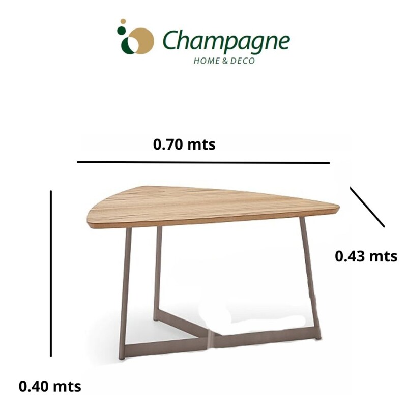 MESA CENTRO TRIANGULAR - PATAS GRAFITO - MADERA CINAMOMO MESA CENTRO TRIANGULAR - PATAS GRAFITO - MADERA CINAMOMO