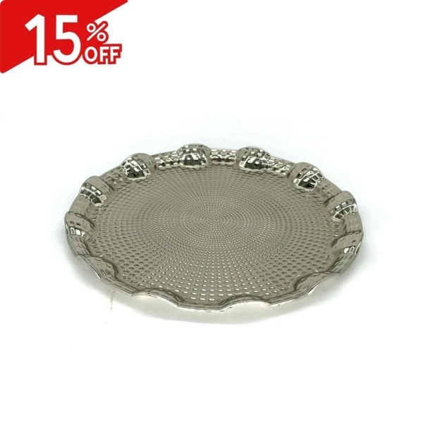 Bandeja redonda metal T1 Plateado