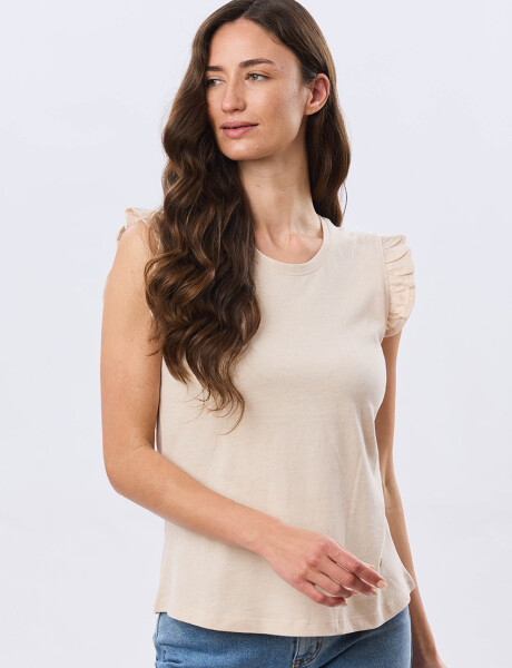 REMERA LISA DE ALGODÓN Beige