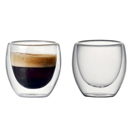 Vaso para Café 80Ml en Vidrio con Aislamiento de Doble Pared Transparente