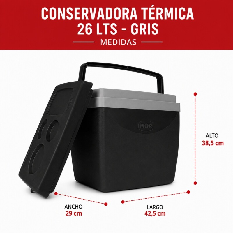 Conservadora térmica 26 lts NEGRO