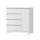 Imagen de Comoda Cajonera Vega para Dormitorio 4 Cajones con Rieles Telescópicos y 1 Puerta - Blanco