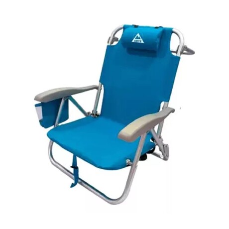 Silla playera plegable Arye tipo mochila con bolsillo térmico y posa botella Silla playera plegable Arye tipo mochila con bolsillo térmico y posa botella