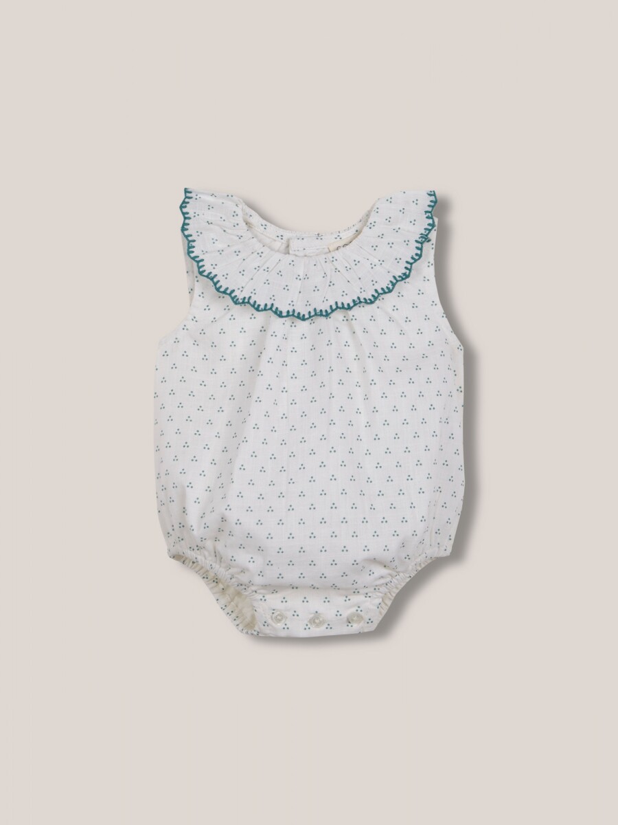 Rana Blanca Con Estampado En Tonos Verde Blanco