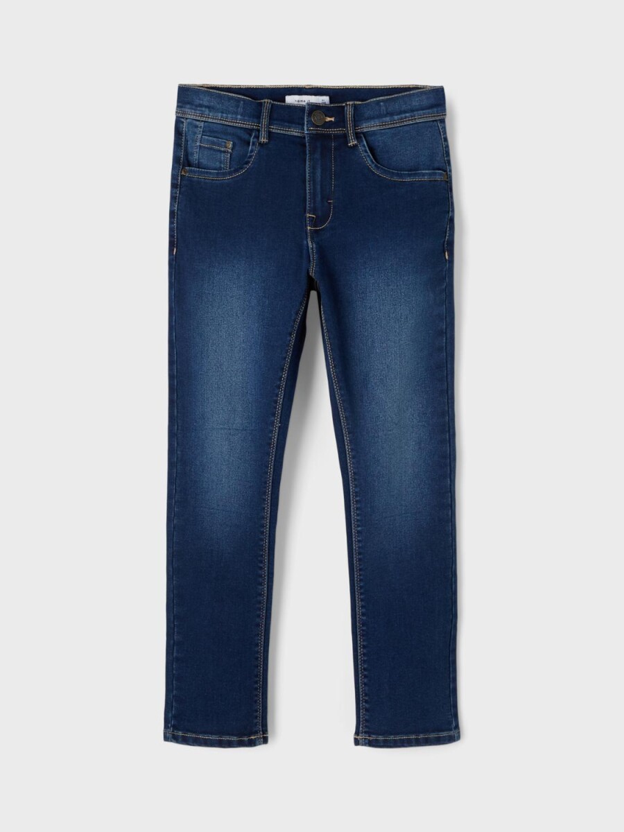 Slim Fit Jeans - Medium Blue Denim 