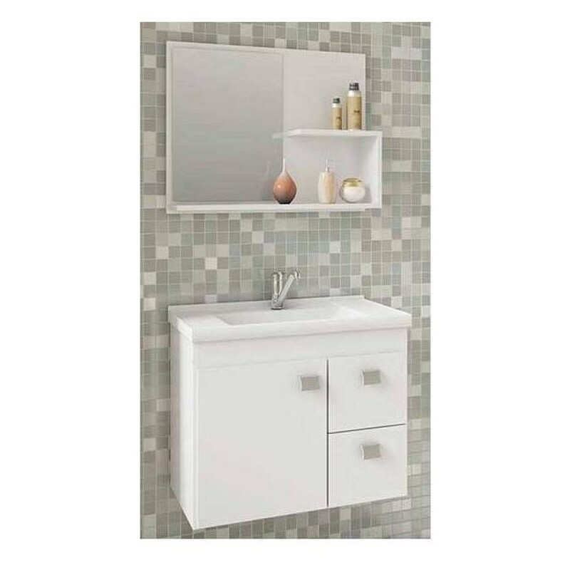 Mueble Para Baño Mgm Móveis Kit Hortencia Con Bacha Y Mueble Color Blanco Mueble Para Baño Mgm Móveis Kit Hortencia Con Bacha Y Mueble Color Blanco