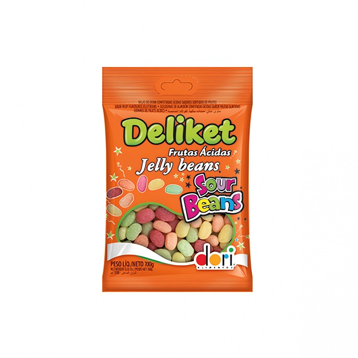 CONFITES DORI DELIKET 700 GRS JELLY BEANS ACIDOS 