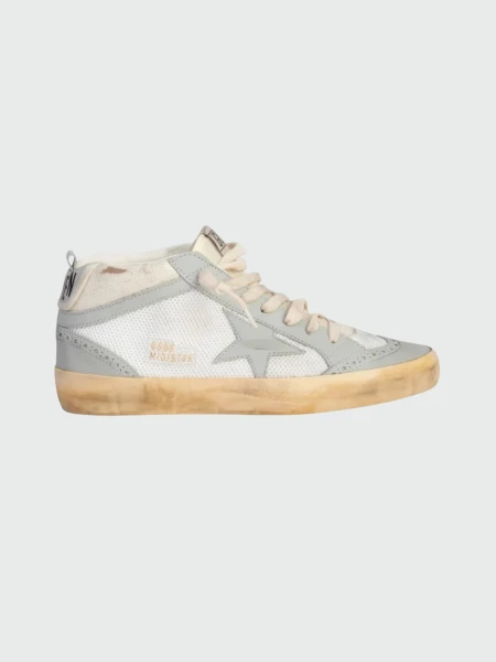 Golden Goose-Botines de cuero Mid Star Blanco