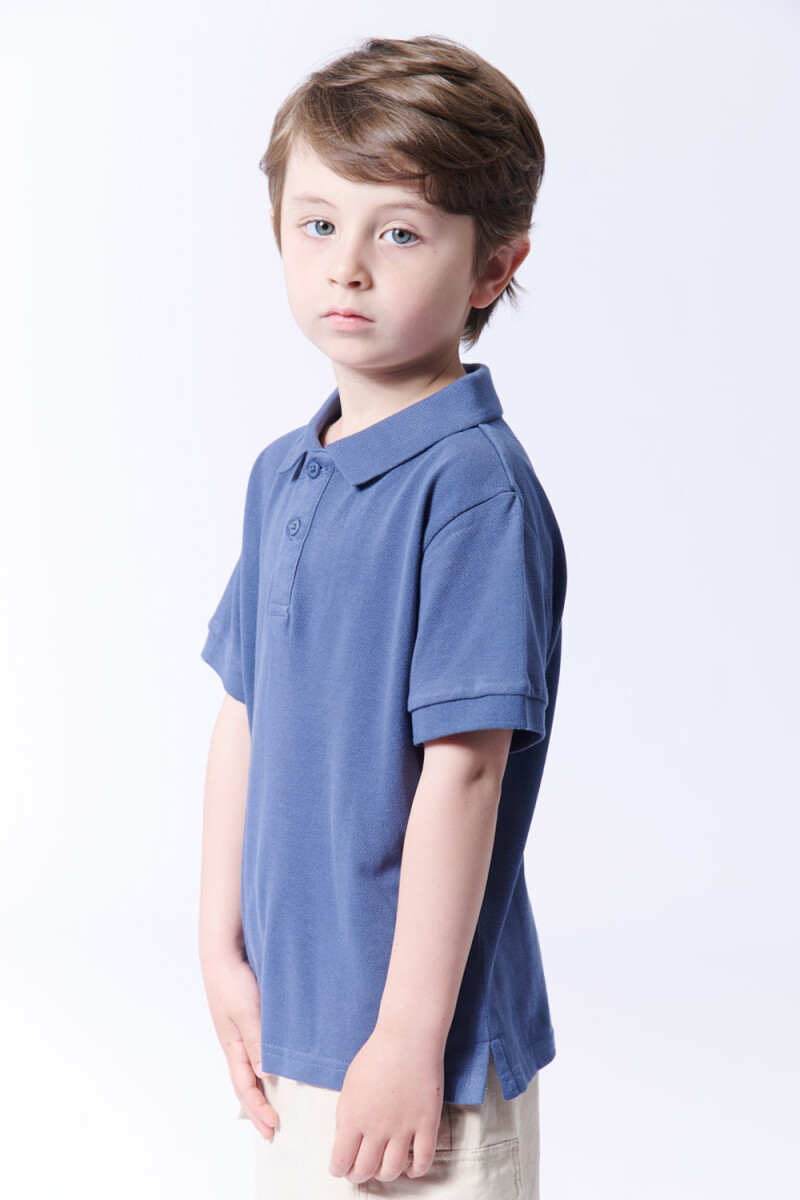 Remera polo piqué Azul