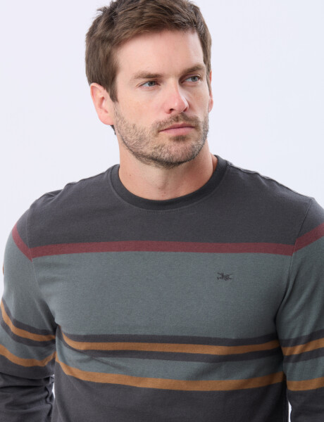 REMERA RAYADA Gris