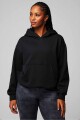 Polera Cozy Fleece Hoodie Mujer Black