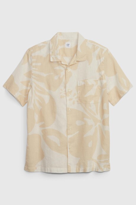 Camisa De Lino Manga Corta Niño Sp Fday Flr Khaki